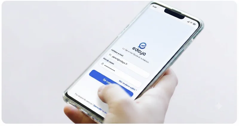 Aperçu de l'application Edaya sur un appareil mobile